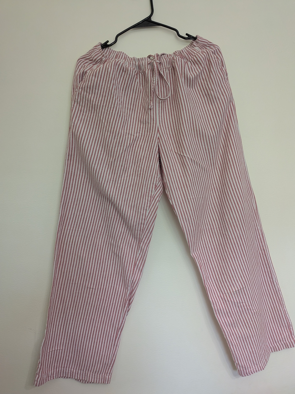 Striped Pink Straight-Leg Pants